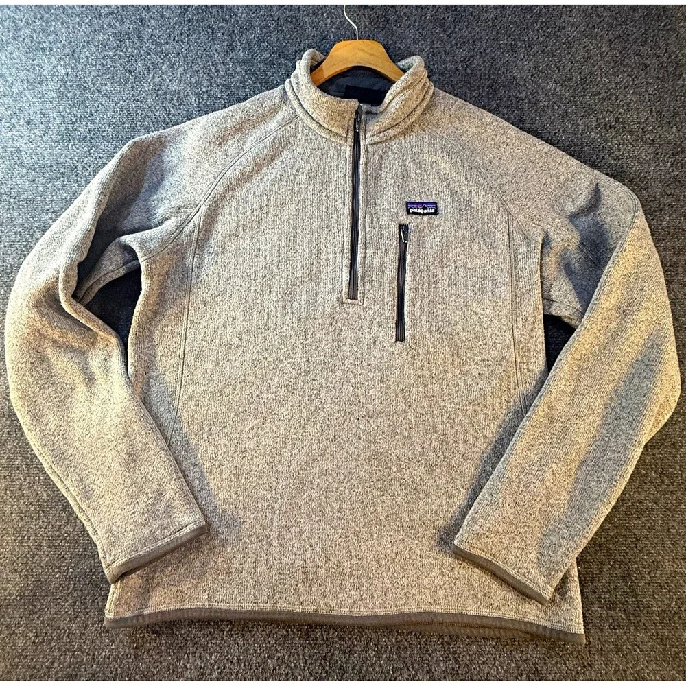 Patagonia Better Sweater Men's M Gray 1/4 Zip Fleece Pullover Jacket Pocket